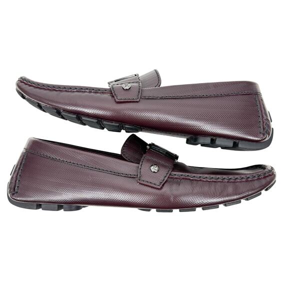 Louis Vuitton Monte Carlo Leather Drivers Loafers Burgundy Size 9 - Picture 7 of 11